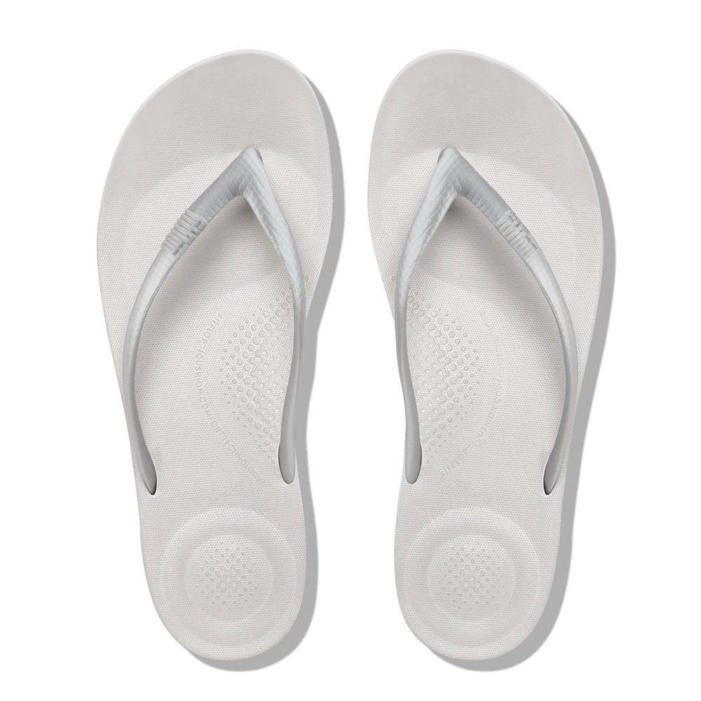 Fitflop Womens Flip-flops Silver - Iqushion Ergonomic - 93HNKLYIG